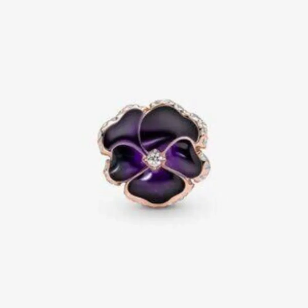 Pandora Deep Purple Pansy Flower Charm